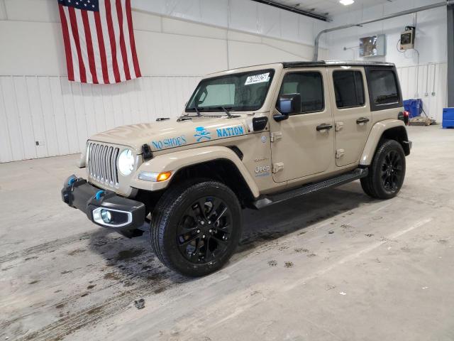 1C4JJXP60NW271097 - 2022 JEEP WRANGLER U SAHARA 4XE TAN photo 1