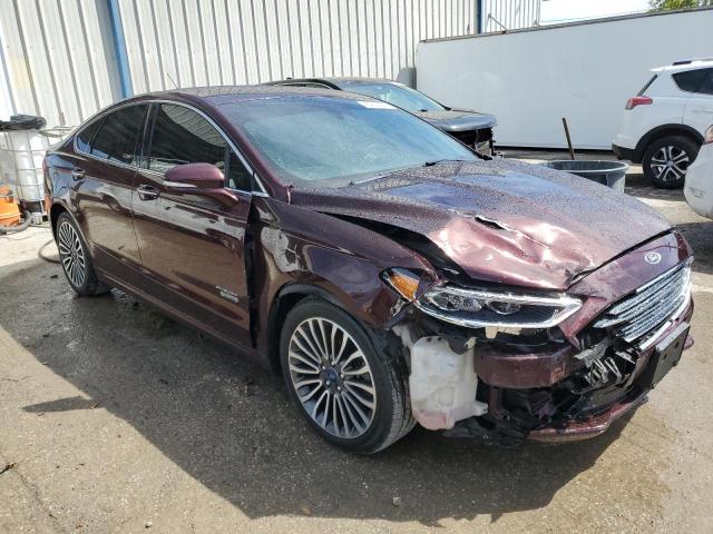 3FA6P0SU8HR309805 - 2017 FORD FUSION TITANIUM PHEV BURGUNDY photo 4