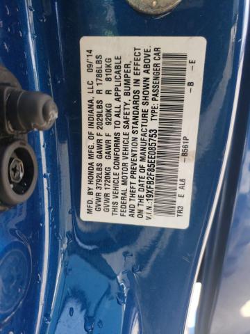 19XFB2F85EE085753 - 2014 HONDA CIVIC EX BLUE photo 12