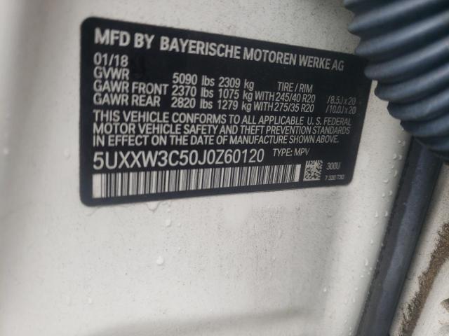 5UXXW3C50J0Z60120 - 2018 BMW X4 XDRIVE28I WHITE photo 12