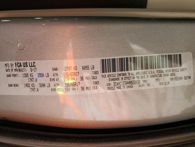 2C4RC1EG4HR822036 - 2017 CHRYSLER PACIFICA TOURING L PLUS SILVER photo 14