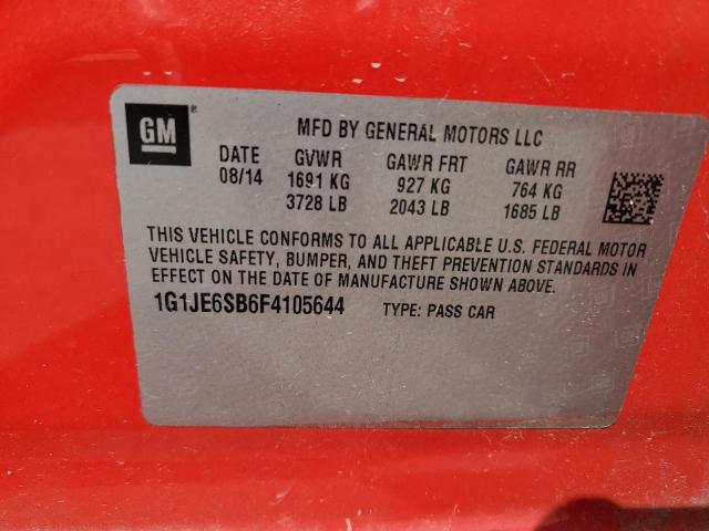 1G1JE6SB6F4105644 - 2015 CHEVROLET SONIC LTZ RED photo 13