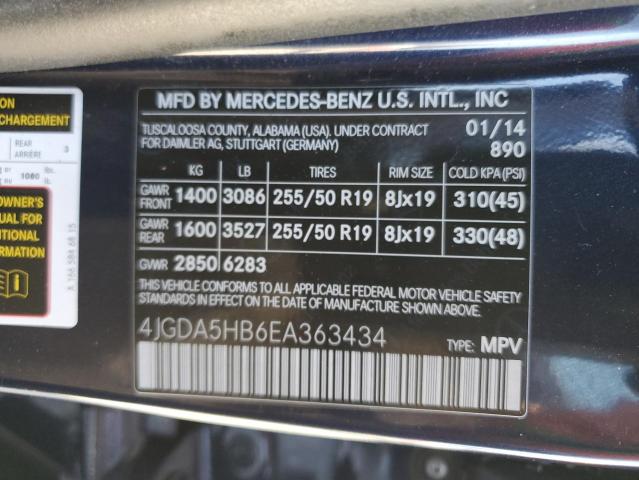 4JGDA5HB6EA363434 - 2014 MERCEDES-BENZ ML 350 4MATIC BLUE photo 13