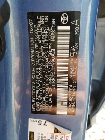 JTDKB20U377086844 - 2007 TOYOTA PRIUS BLUE photo 12