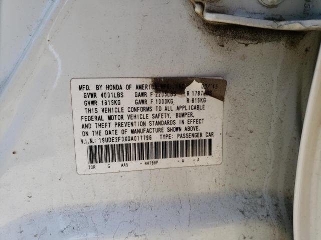 19UDE2F3XGA017796 - 2016 ACURA ILX BASE WATCH PLUS WHITE photo 13