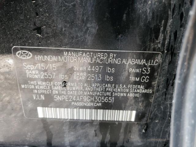 5NPE24AF9GH305651 - 2016 HYUNDAI SONATA SE BLACK photo 13