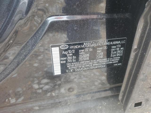 5NMS24AJ3PH499064 - 2023 HYUNDAI SANTA FE SEL Մոխրագույն լուսանկար 13