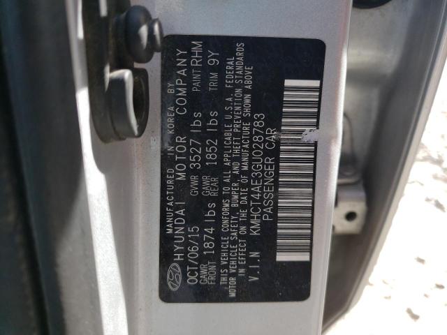 KMHCT4AE3GU028783 - 2016 HYUNDAI ACCENT SE SILVER photo 12