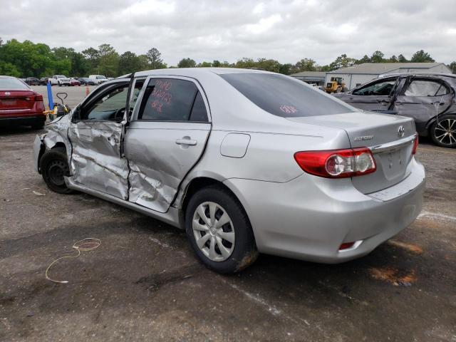 5YFBU4EE0CP063103 - 2012 TOYOTA COROLLA L BASE SILVER photo 2