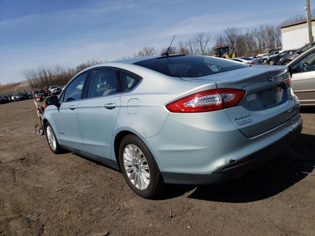 3FA6P0UU5ER139587 - 2014 FORD FUSION S HYBRID TURQUOISE photo 2