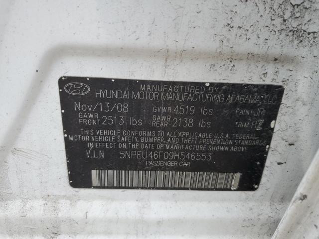 5NPEU46F09H546553 - 2009 HYUNDAI SONATA SE WHITE photo 12