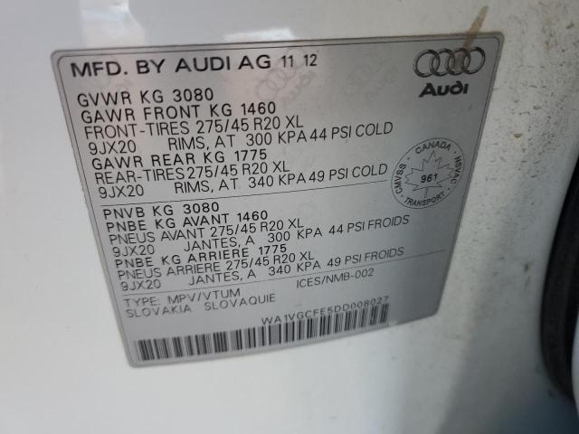 WA1VGCFE5DD008027 - 2013 AUDI Q7 PRESTIGE 白色 照片 13