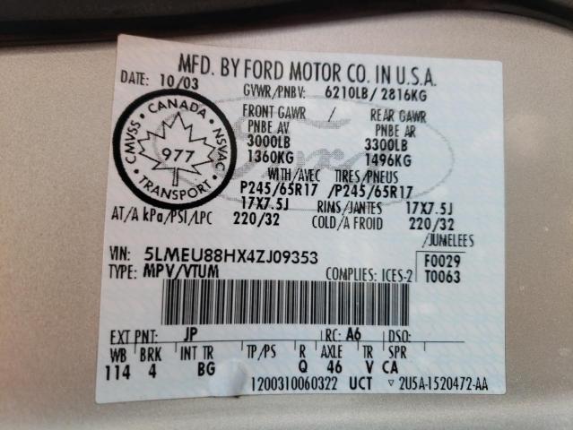 5LMEU88HX4ZJ09353 - 2004 LINCOLN AVIATOR 银色 照片 13