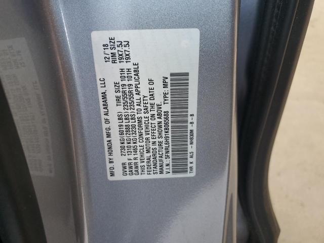5FNRL6H91KB065688 - 2019 HONDA ODYSSEY ELITE Silber Foto 14