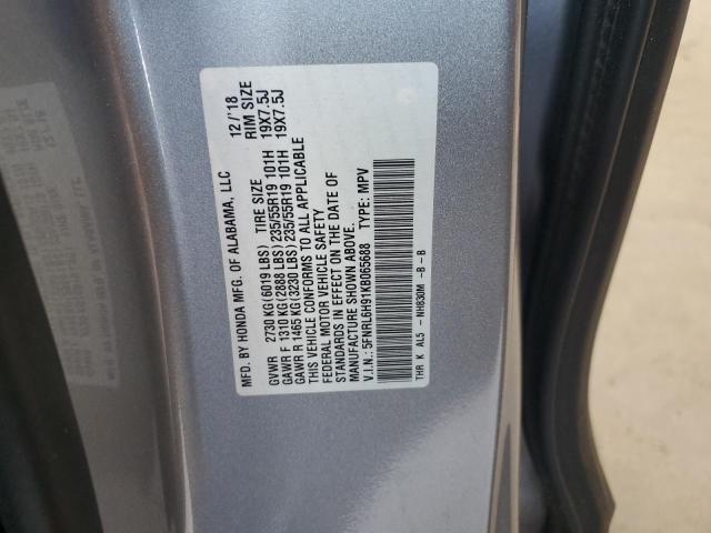 5FNRL6H91KB065688 - 2019 HONDA ODYSSEY ELITE SILVER photo 14