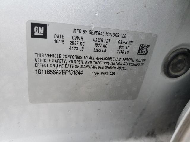 1G11B5SA2GF151844 - 2016 CHEVROLET MALIBU LIM LS SILVER photo 12