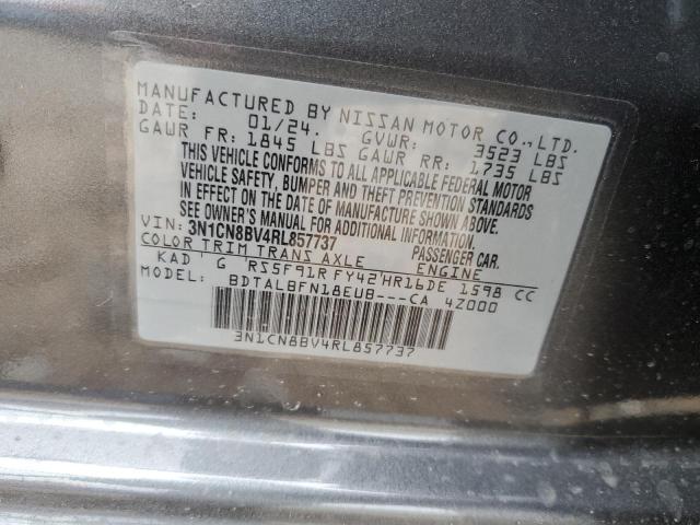 3N1CN8BV4RL857737 - 2024 NISSAN VERSA S GRAY photo 12