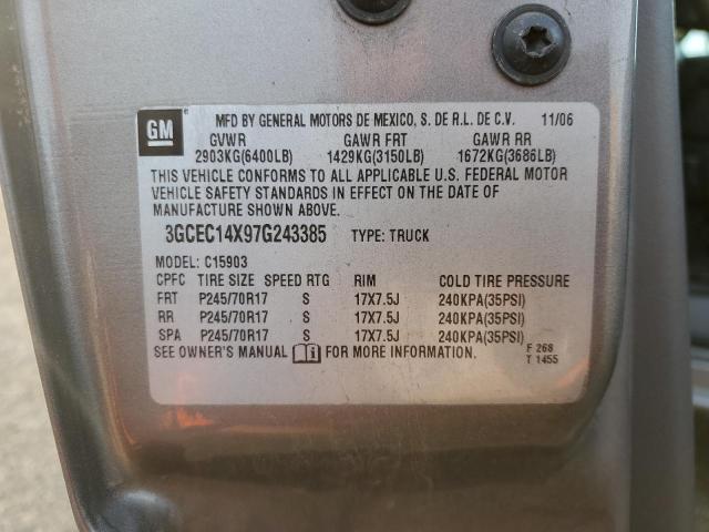 3GCEC14X97G243385 - 2007 CHEVROLET SILVERADO C1500 CLASSIC SILVER photo 12