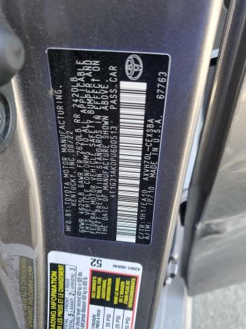 4T1G31AK0PU600513 - 2023 TOYOTA CAMRY SE NIGHT SHADE GRAY photo 12