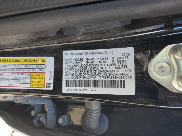 19UUB5F46MA007457 - 2021 ACURA TLX TECHNOLOGY 黑色 照片 12