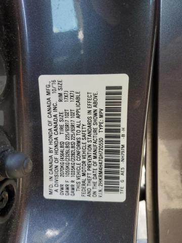 2HKRM4H47GH720550 - 2016 HONDA CR-V SE GRAY photo 12