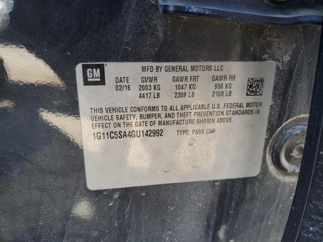 1G11C5SA4GU142992 - 2016 CHEVROLET MALIBU LIM LT 灰色 照片 12