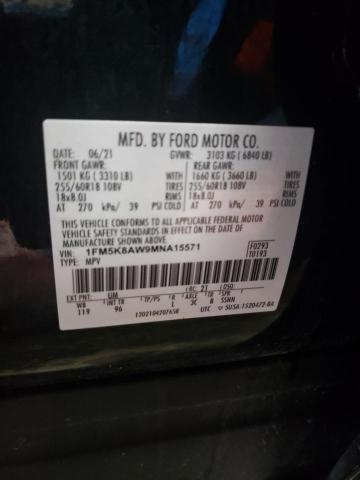 1FM5K8AW9MNA15571 - 2021 FORD EXPLORER POLICE INTERCEPTOR BLACK photo 13