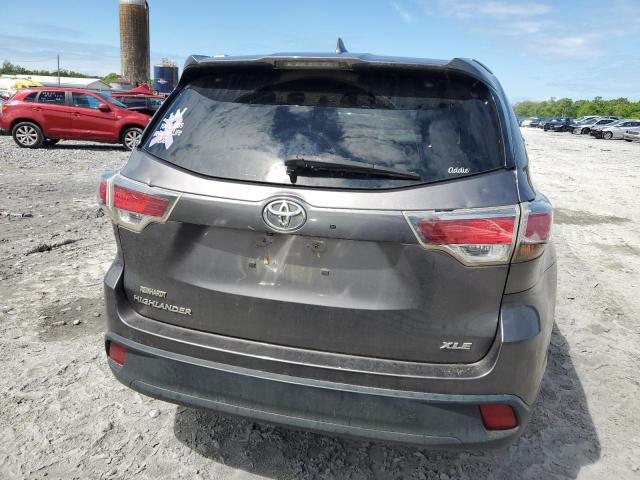 5TDKKRFH5FS103103 - 2015 TOYOTA HIGHLANDER XLE GRAY photo 6