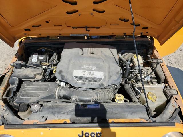 1C4AJWAG5CL282557 - 2012 JEEP WRANGLER SPORT YELLOW photo 11