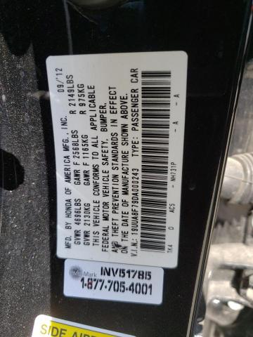 19UUA8F79DA000243 - 2013 ACURA TL ADVANCE BLACK photo 12