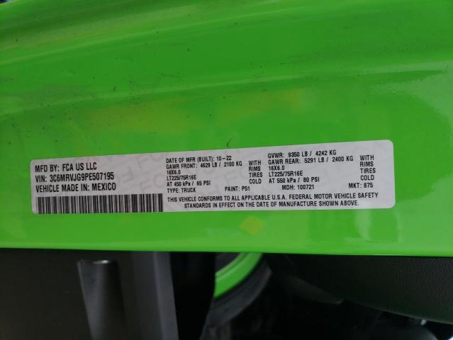 3C6MRVJG9PE507195 - 2023 RAM PROMASTER 3500 HIGH 绿色 照片 12