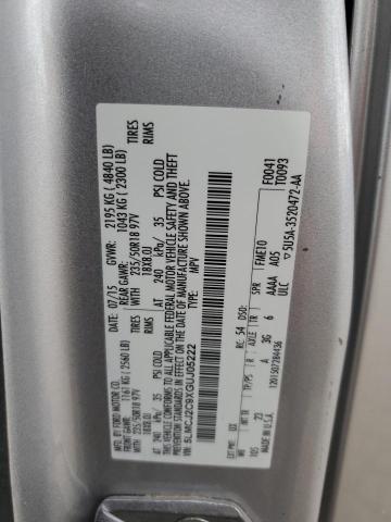 5LMCJ2C9XGUJ05222 - 2016 LINCOLN MKC SELECT Արծաթագույն լուսանկար 14