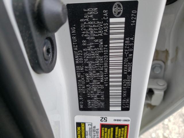 4T1G11AK9RU201074 - 2024 TOYOTA CAMRY SE NIGHT SHADE WHITE photo 13
