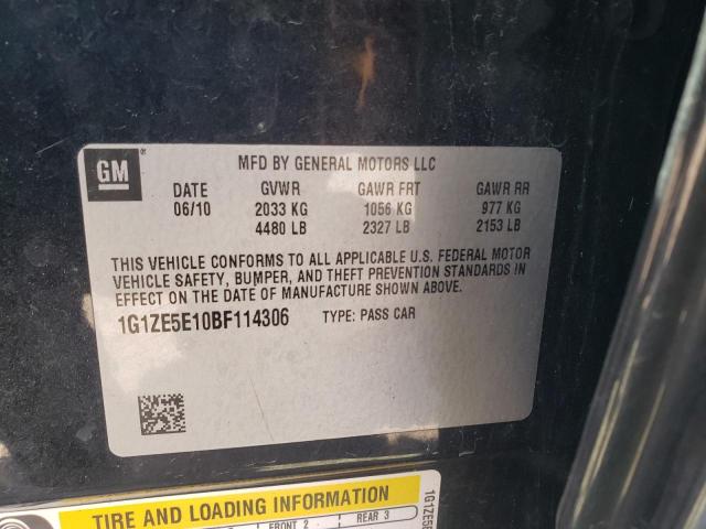 1G1ZE5E10BF114306 - 2011 CHEVROLET MALIBU LTZ შავი ფოტო 12
