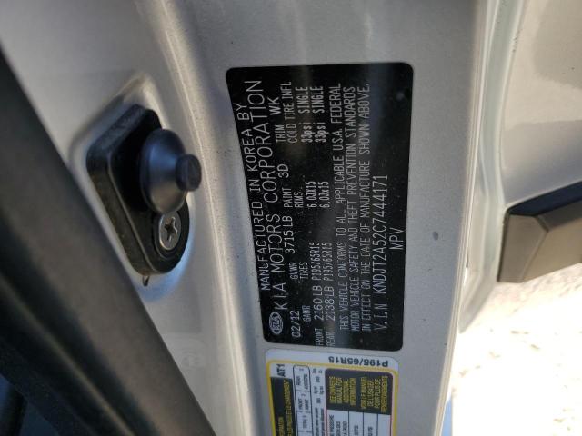 KNDJT2A52C7444171 - 2012 KIA SOUL GRAY photo 13