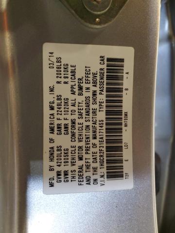 1HGCR2F31EA171455 - 2014 HONDA ACCORD LX SILVER photo 12