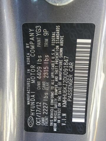 KMHHU6KJ2DU091847 - 2013 HYUNDAI GENESIS CO 3.8L GRAY photo 12