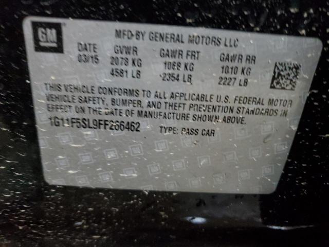 1G11F5SL9FF266462 - 2015 CHEVROLET MALIBU LTZ შავი ფოტო 12
