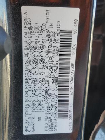 3TMJU62N59M074769 - 2009 TOYOTA TACOMA DOUBLE CAB PRERUNNER BLACK photo 13