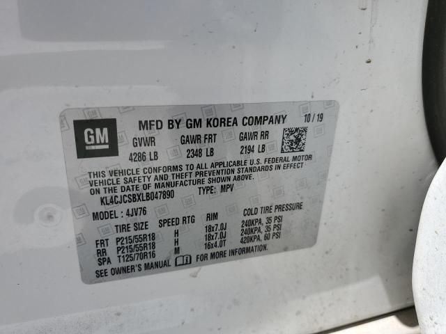 KL4CJCSBXLB047890 - 2020 BUICK ENCORE ESSENCE WHITE photo 13