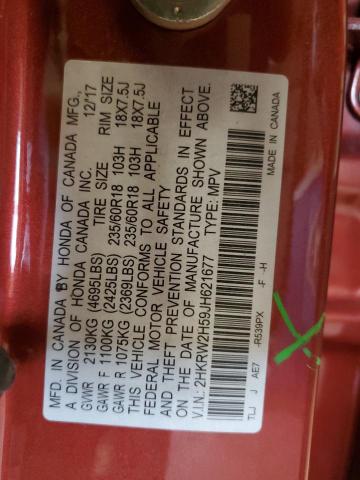 2HKRW2H59JH621677 - 2018 HONDA CR-V EX BURGUNDY photo 14