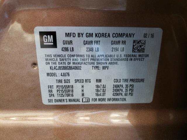 KL4CJBSB8GB640602 - 2016 BUICK ENCORE CONVENIENCE 棕色 照片 13