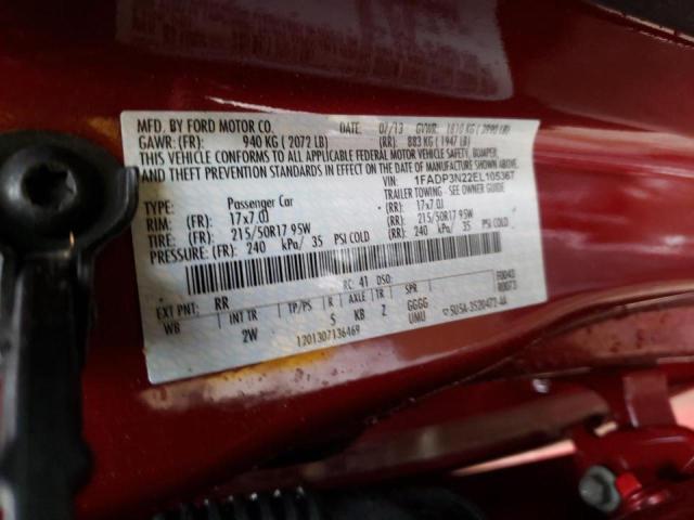 1FADP3N22EL105367 - 2014 FORD FOCUS TITANIUM RED photo 12