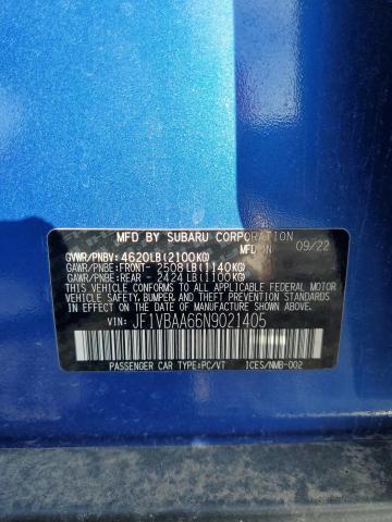 JF1VBAA66N9021405 - 2022 SUBARU WRX BLUE photo 12