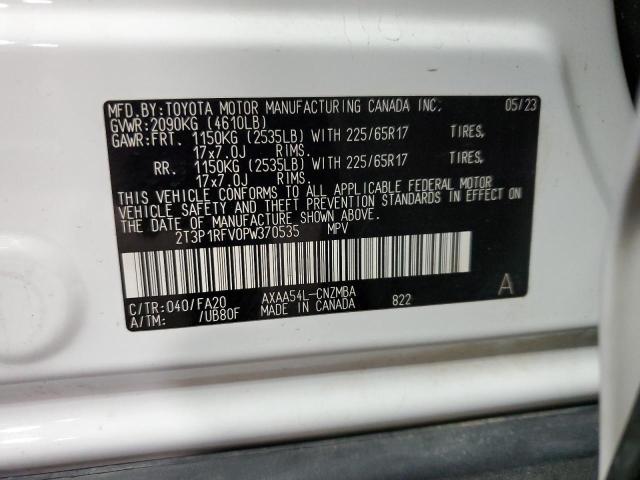 2T3P1RFV0PW370535 - 2023 TOYOTA RAV4 XLE WHITE photo 13