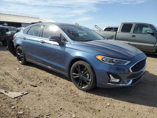 3FA6P0K95KR176908 - 2019 FORD FUSION TITANIUM BLUE photo 4