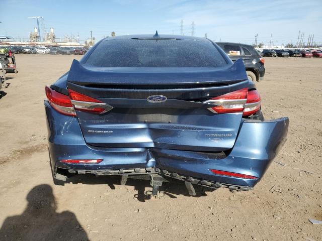 3FA6P0K95KR176908 - 2019 FORD FUSION TITANIUM BLUE photo 6