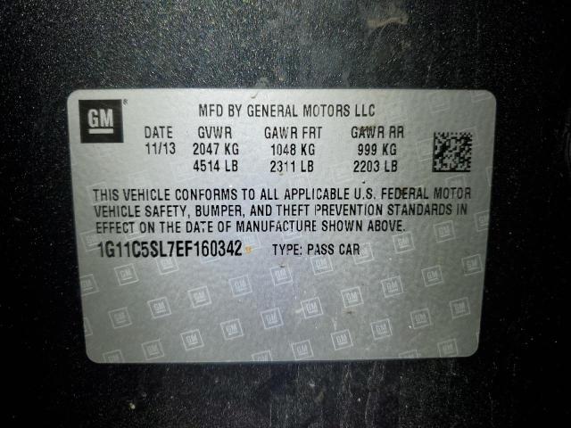 1G11C5SL7EF160342 - 2014 CHEVROLET MALIBU 1LT CHARCOAL photo 12