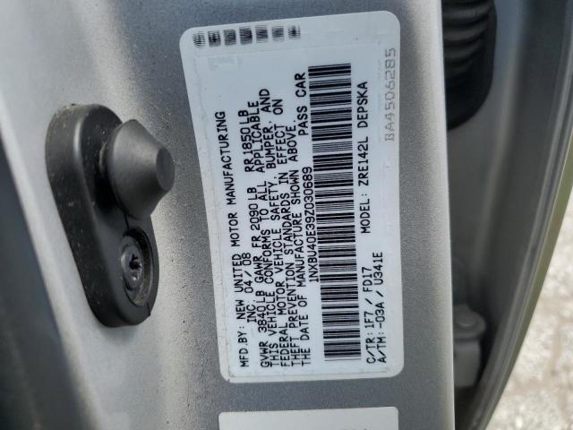 1NXBU40E39Z030689 - 2009 TOYOTA COROLLA BASE SILVER photo 12