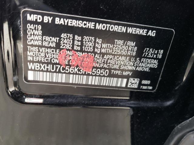 WBXHU7C56K3H45950 - 2019 BMW X1 SDRIVE28I BLACK photo 12